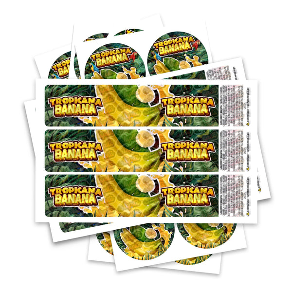 Tropicana Banana Glass Jar / Tamper Pot Labels - SLAPSTA