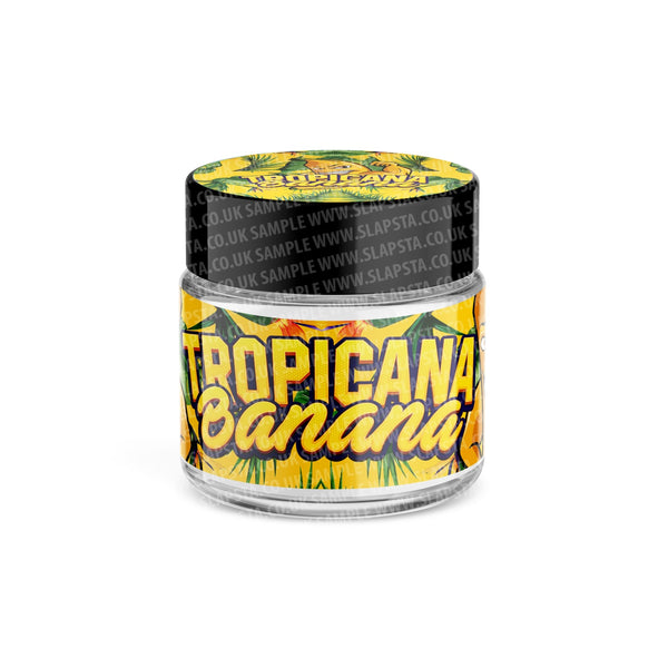 Tropicana Banana Glass Jars Pre-Labeled - SLAPSTA