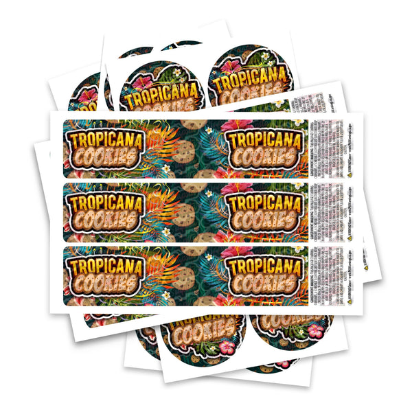 Tropicana Cookies Glass Jar / Tamper Pot Label - SLAPSTA