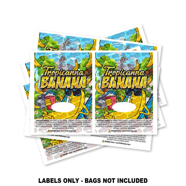 Tropicanna Banana Mylar Bag Labels ONLY - SLAPSTA