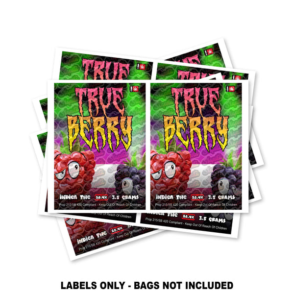 True Berry Mylar Bag Labels ONLY - SLAPSTA