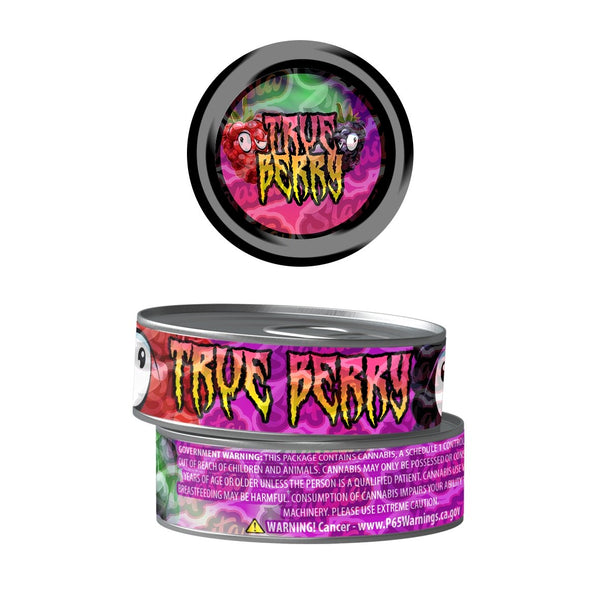 True Berry Pre-Labeled 3.5g Self-Seal Tins - SLAPSTA