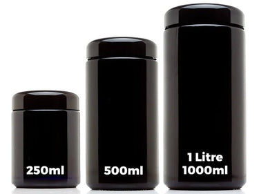 UV Miron Glass Jars 250ml (14 grams) - 1pc / All Black