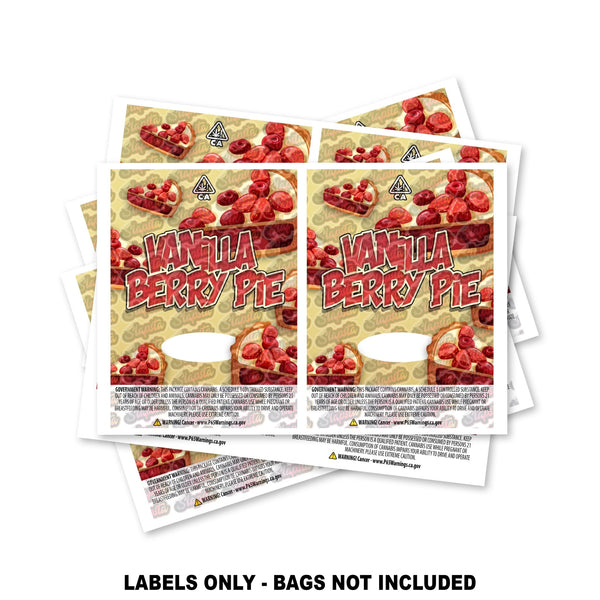 Vanilla Berry Pie Mylar Bag Labels ONLY - SLAPSTA