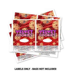 Étiquettes pour sachets Mylar Velvet Cookies UNIQUEMENT