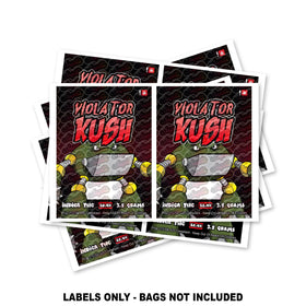 Étiquettes pour sacs Mylar Violator Kush UNIQUEMENT