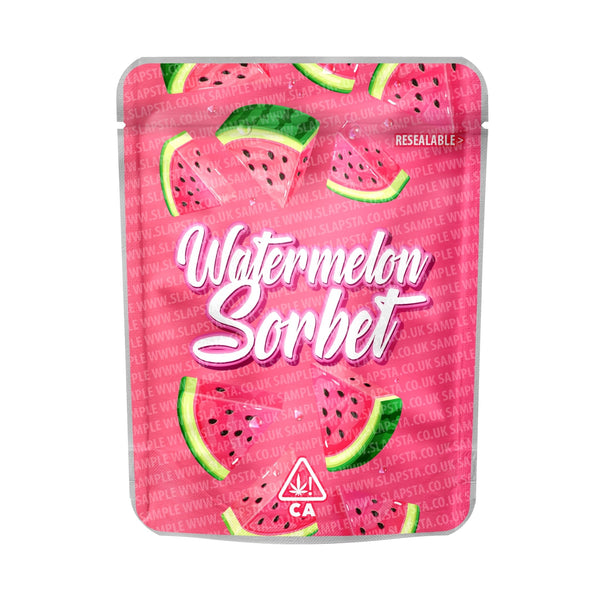 Watermelon Sorbet Mylar Pouches Pre-Labeled - SLAPSTA