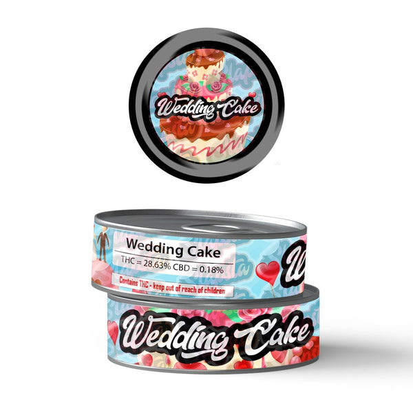 Wedding Cake Pre-Labeled 3.5g Self-Seal Tins - SLAPSTA