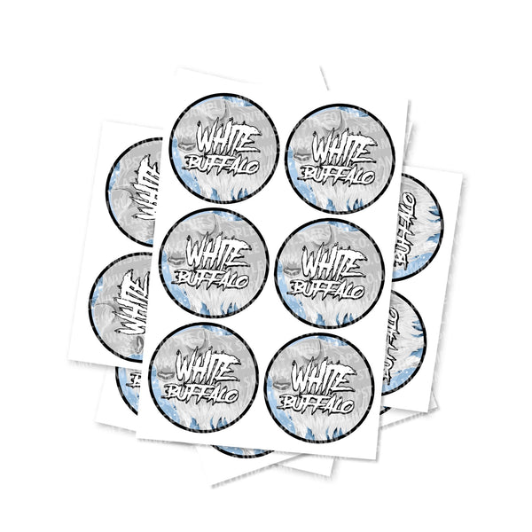 White Buffalo Circular Stickers - SLAPSTA