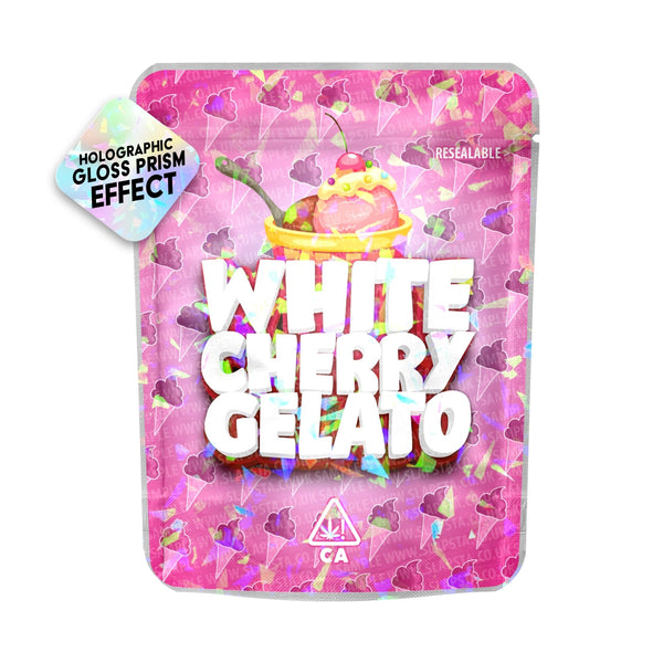 White Cherry Gelato SFX Mylar Pouches Pre-Labeled - SLAPSTA