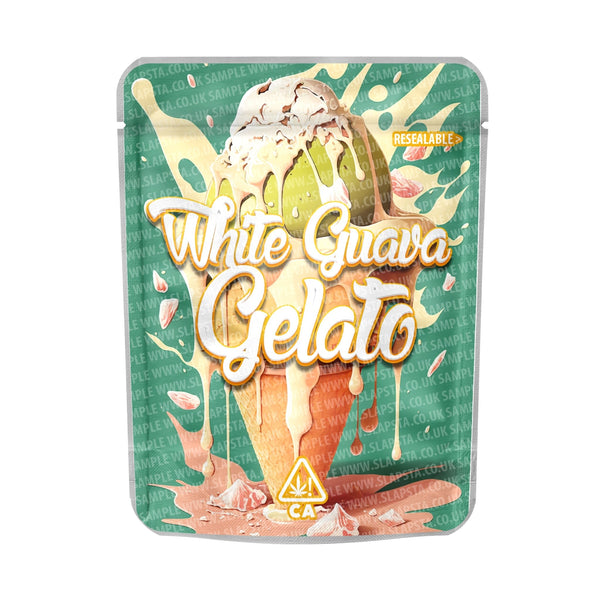 White Guava Gelato Mylar Pouches Pre-Labeled - SLAPSTA