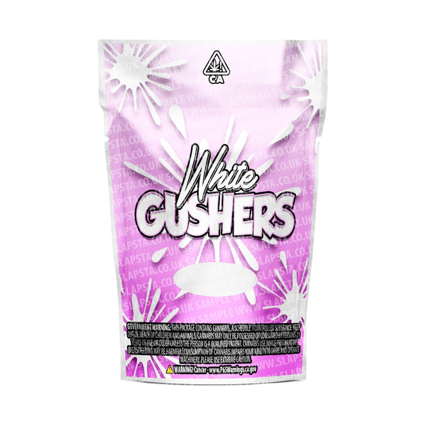 White Gushers Mylar Pouches Pre-Labeled - SLAPSTA