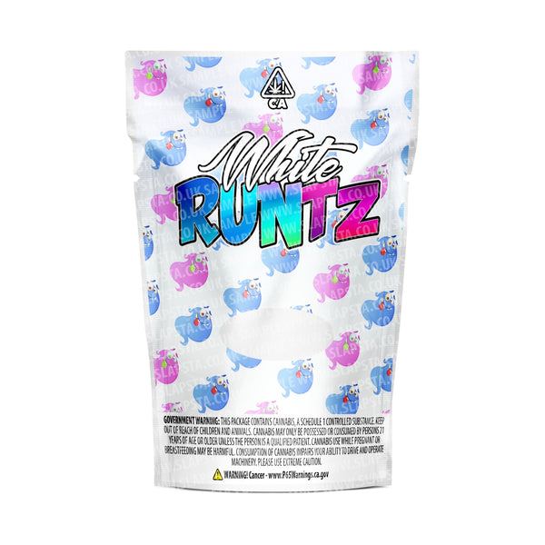 White Runtz Mylar Pouches Pre-Labeled - SLAPSTA