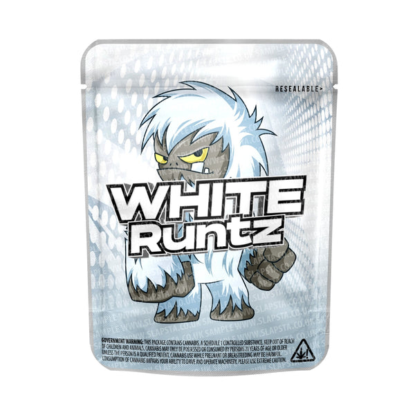 White Runtz Mylar Pouches Pre-Labeled - SLAPSTA