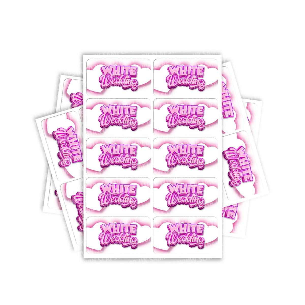 White Wedding Rectangle / Pre-Roll Labels - SLAPSTA