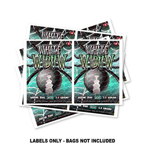 White Widow Mylar Bag Labels ONLY - SLAPSTA