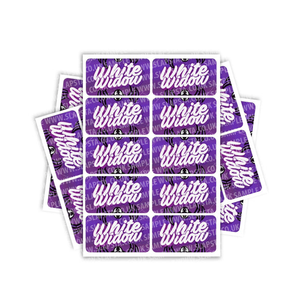 White Widow Rectangle / Pre-Roll Labels - SLAPSTA