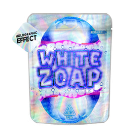 White Zoap SFX Mylar Pouches Pre-Labeled