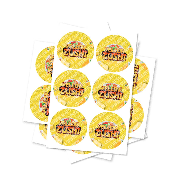 Yellow Zushi Circular Stickers - SLAPSTA