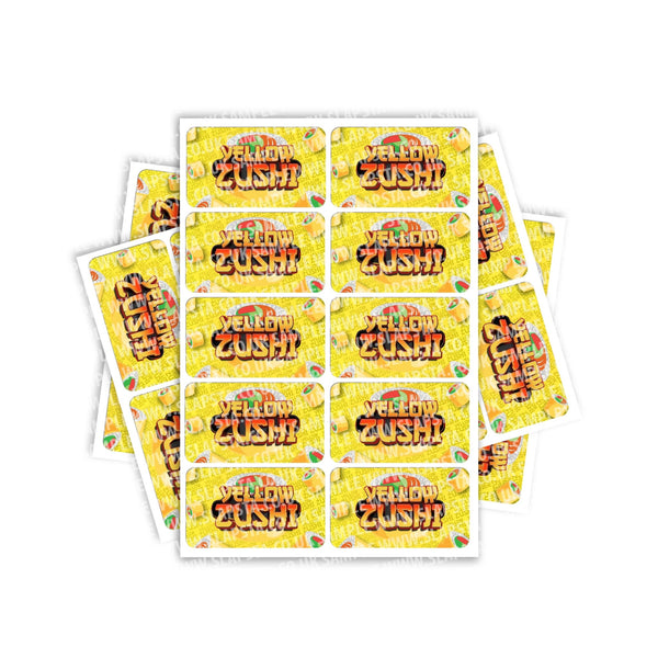 Yellow Zushi Rectangle / Pre-Roll Labels - SLAPSTA