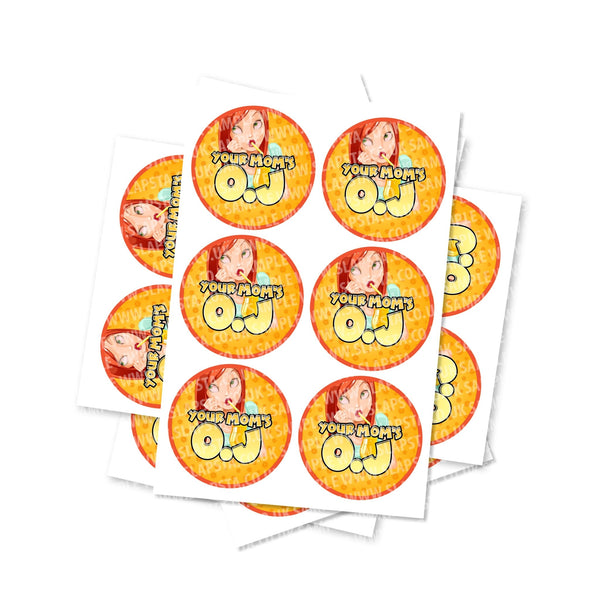 Your Moms OJ Circular Stickers - SLAPSTA