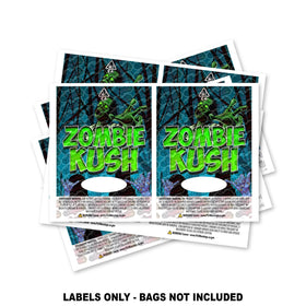 Étiquettes pour sacs Mylar Zombie Kush UNIQUEMENT