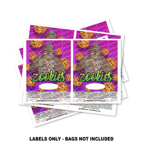 Étiquettes pour sacs Zookies Mylar UNIQUEMENT